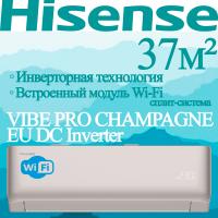 Hisense Инверторные сплит-системы серии VIBE PRO CHAMPAGNE EU DC Inverter AS-13UW4RLCHD00(C) с установкой